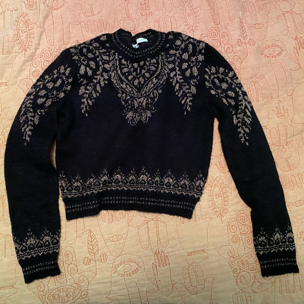 ZARA black & gold sweater